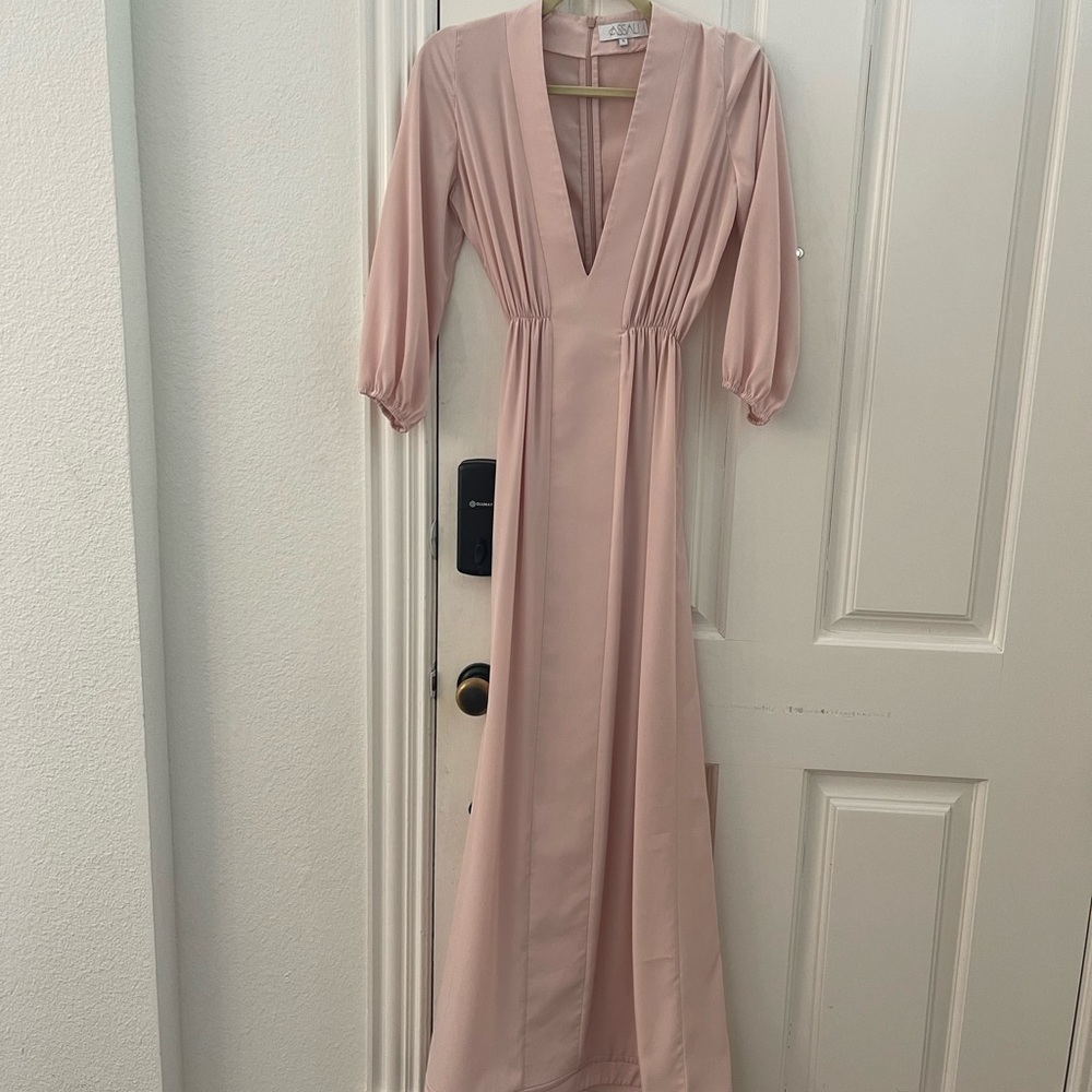 Dress long blush pink
